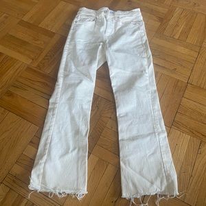 ZARA • frayed cream jeans